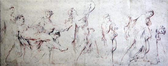 After Reubens Bacchic procession, 10.5 x 26in.